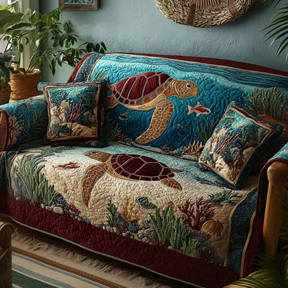 Keely - Quilted Sofa Cover Turtle