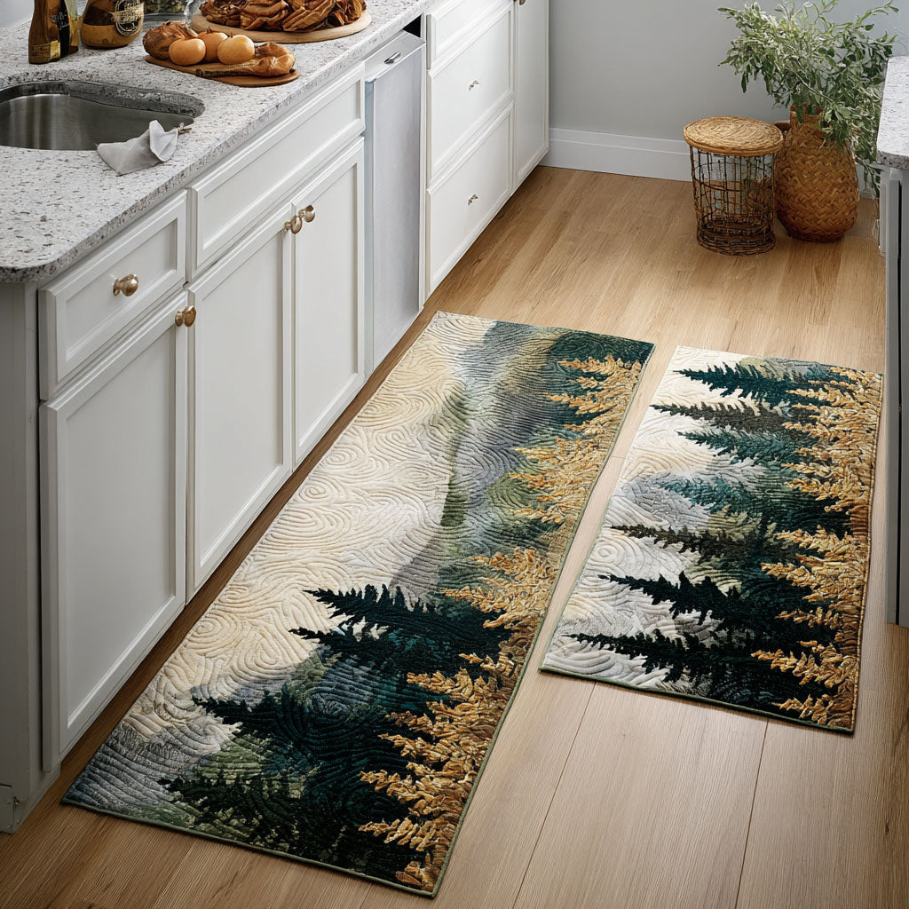 Kenzie - 2-Piece Kitchen Mat Set - Forest Valley