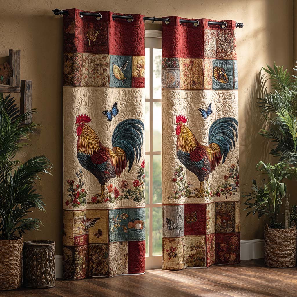 Kinslee - Quilted Curtains - Farm Hens