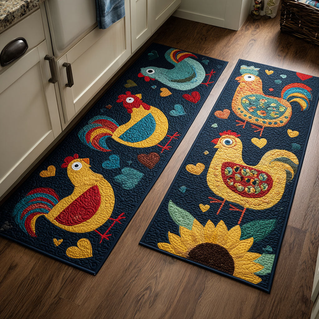 Kylee - 2-Piece Kitchen Mat Set - Country Chicken