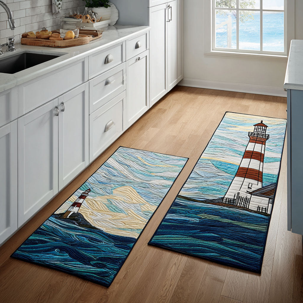 Landry - 2-Piece Kitchen Mat Set - Lighthouse at Sea
