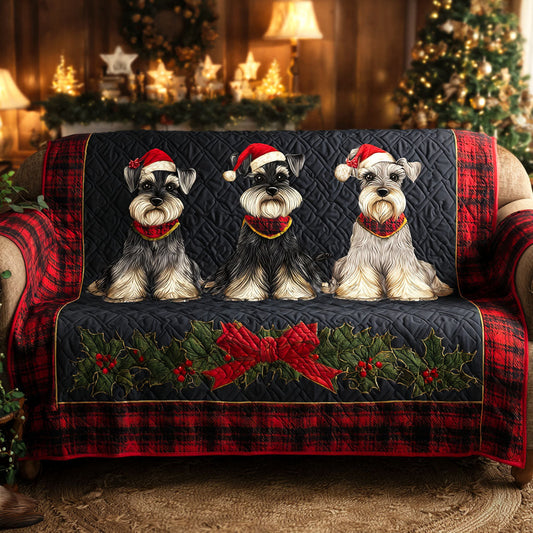 Larkin - Quilted Sofa Cover Schnauzer Christmas