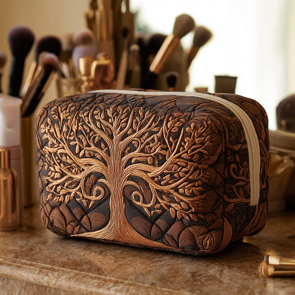 Latoya - Quilted Toiletry Bag - Ancestral Tree