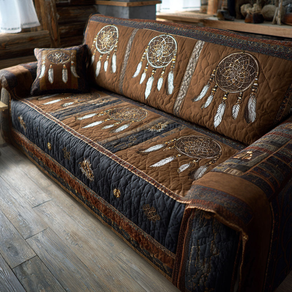 Leia - Quilted Sofa Cover Tribal Night
