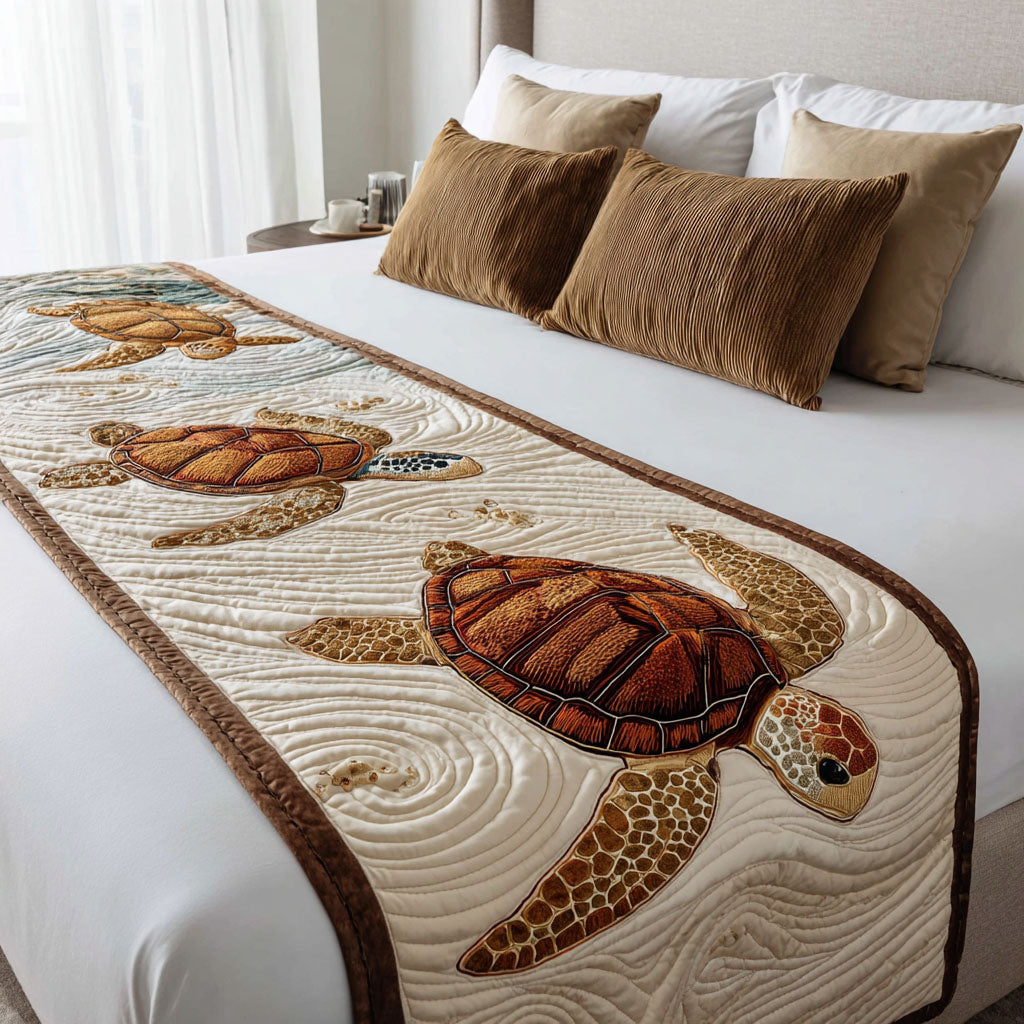 Lennox - Quilted Bed Runner - Coastal Shells
