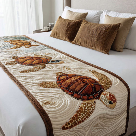 Lennox - Quilted Bed Runner - Coastal Shells