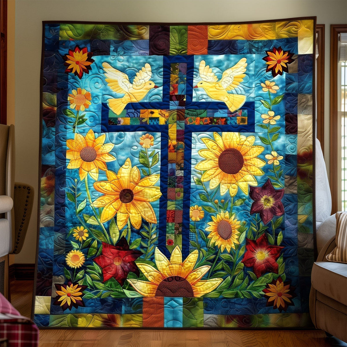Letha - Textile Wall Art - Believe in Flowers