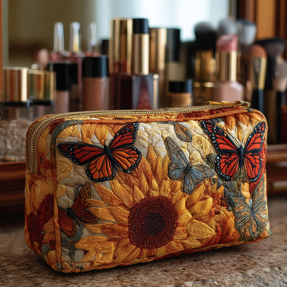 Lila - Quilted Toiletry Bag - Blue Quilt Pattern
