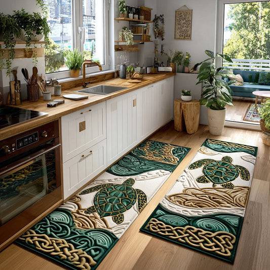 Lily - 2-Piece Kitchen Mat Set - Coral Reef