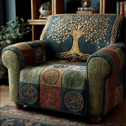 Lilyana - Quilted Sofa Cover Landscape Forest Serene