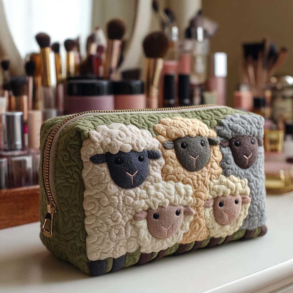 Wieke - Quilted Toiletry Bag - Little Lambs
