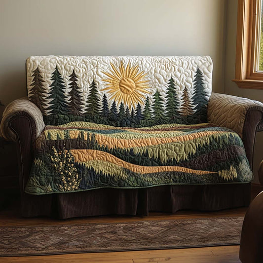 Lorelai - Quilted Sofa Cover Dawn in Forest