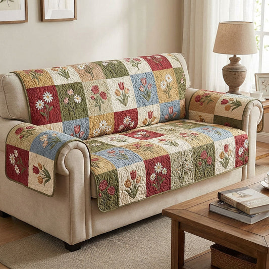 Luisa - Quilted Sofa Cover Patchwork Cottage