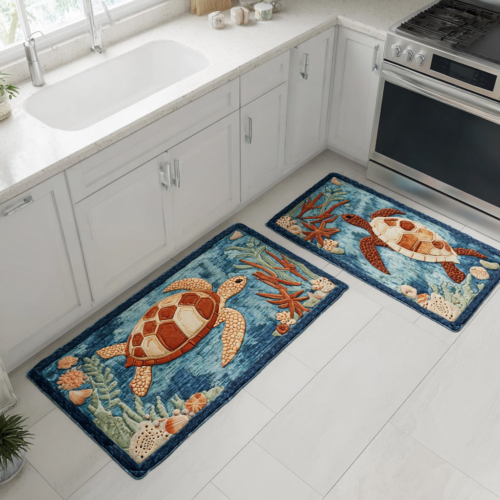 Madilyn - 2-Piece Kitchen Mat Set - Open Sea Waves
