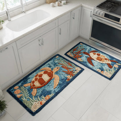 Madilyn - 2-Piece Kitchen Mat Set - Open Sea Waves