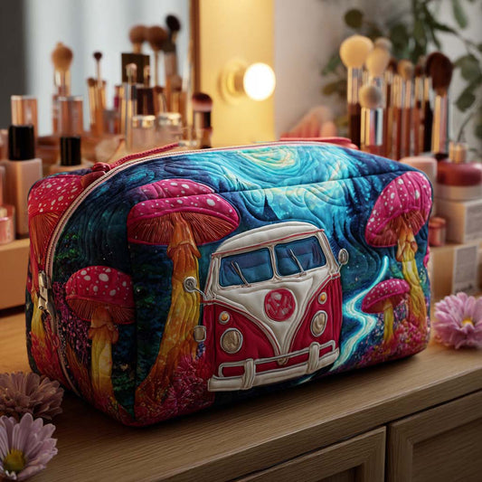 Wietske - Quilted Toiletry Bag - Mushroom Van