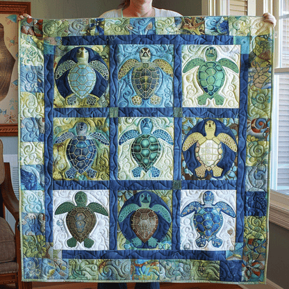 Magnolia - Quilted Blanket - Turtle Tide