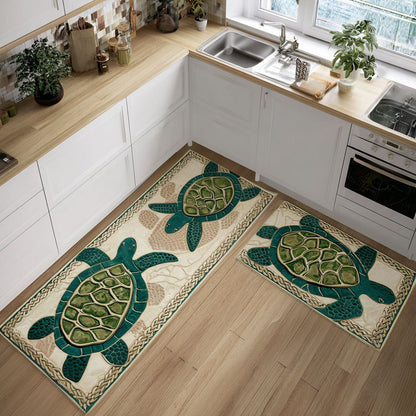 Makenzie - 2-Piece Kitchen Mat Set - Elegant Shells