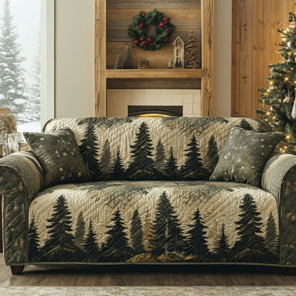 Manuela - Quilted Sofa Cover Forest Calm