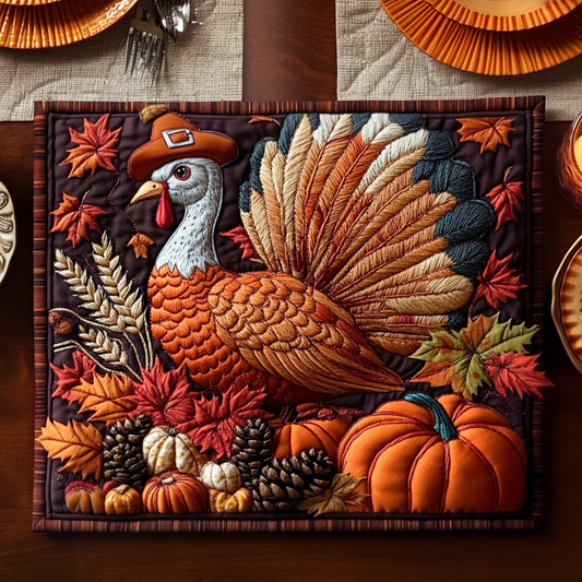 Marabel - Quilted Placemat - Thanksgiving Turkey