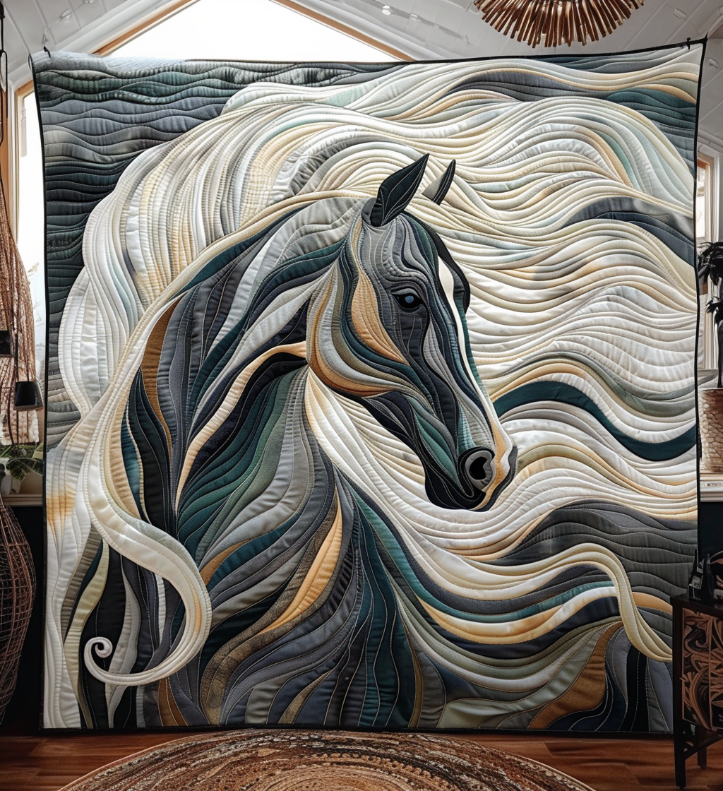 Marcella - Quilted Blanket - Graceful Horse