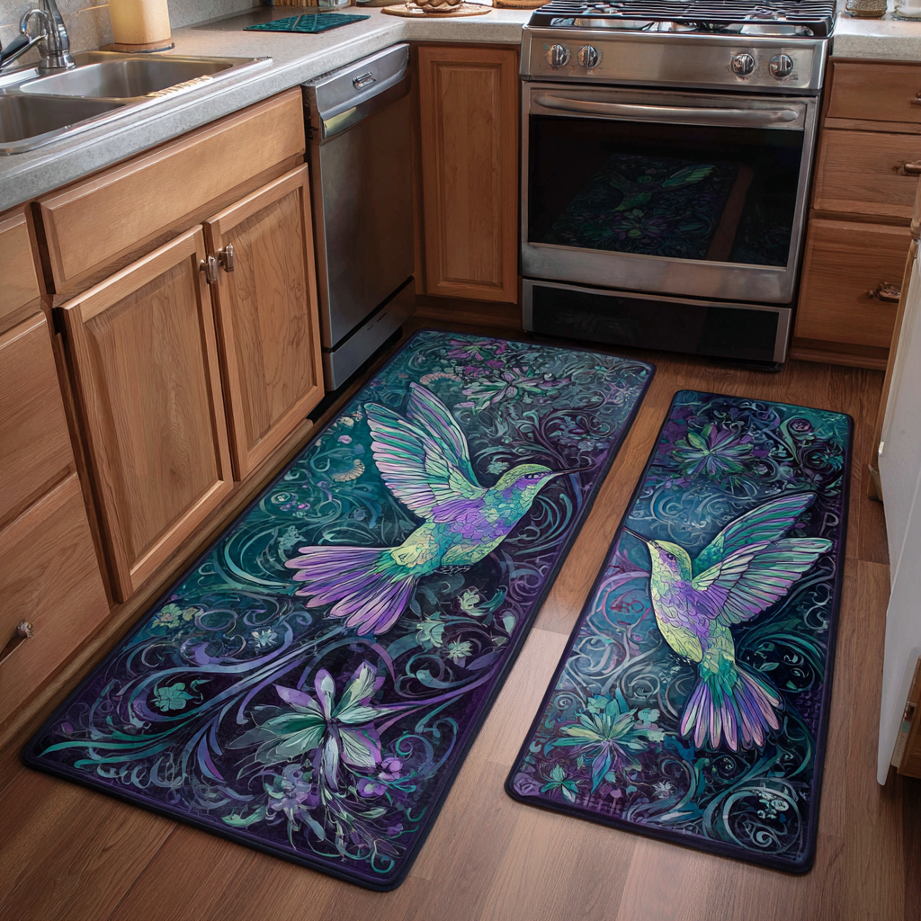 Marely - 2-Piece Kitchen Mat Set - Hummingbird Garden