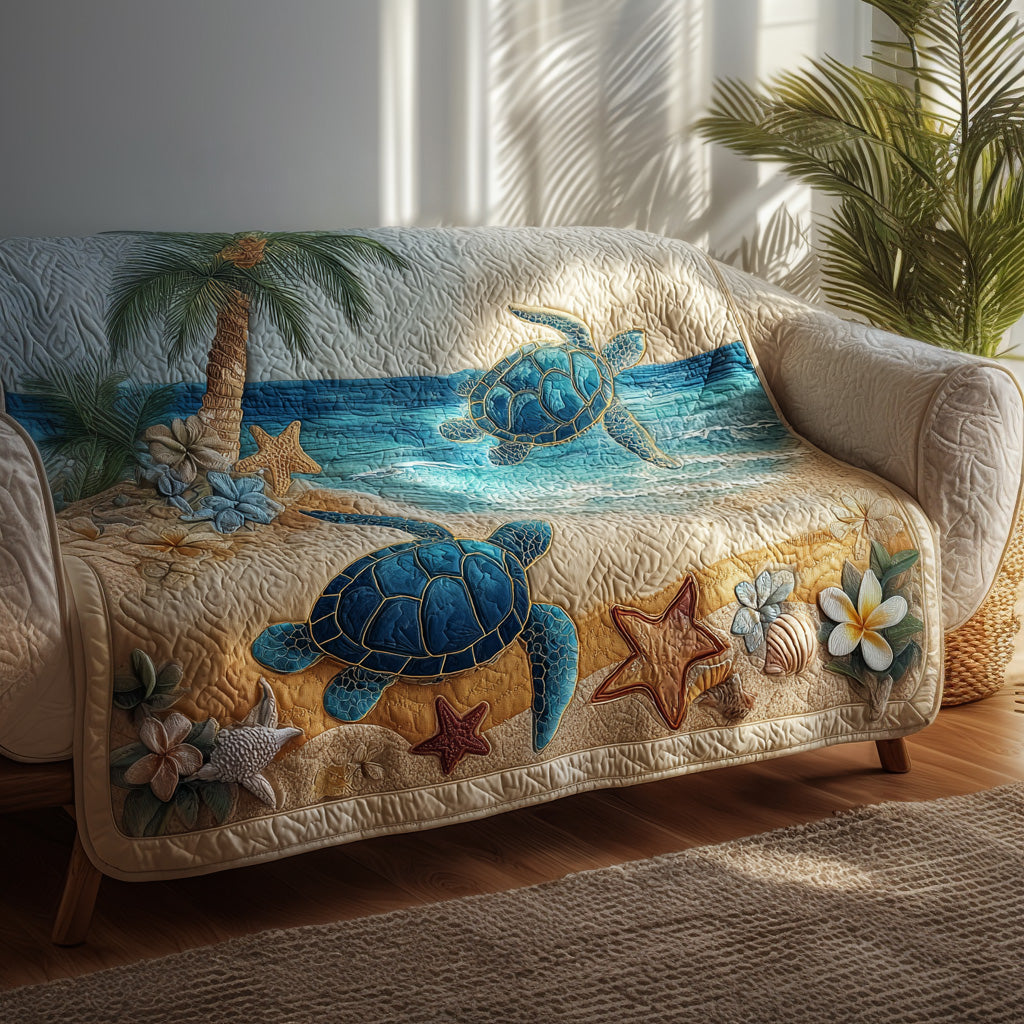 Margarita - Quilted Sofa Cover Shore of the Sea