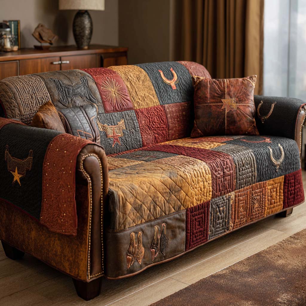Mariela - Quilted Sofa Cover In Style Rodeo Rustic