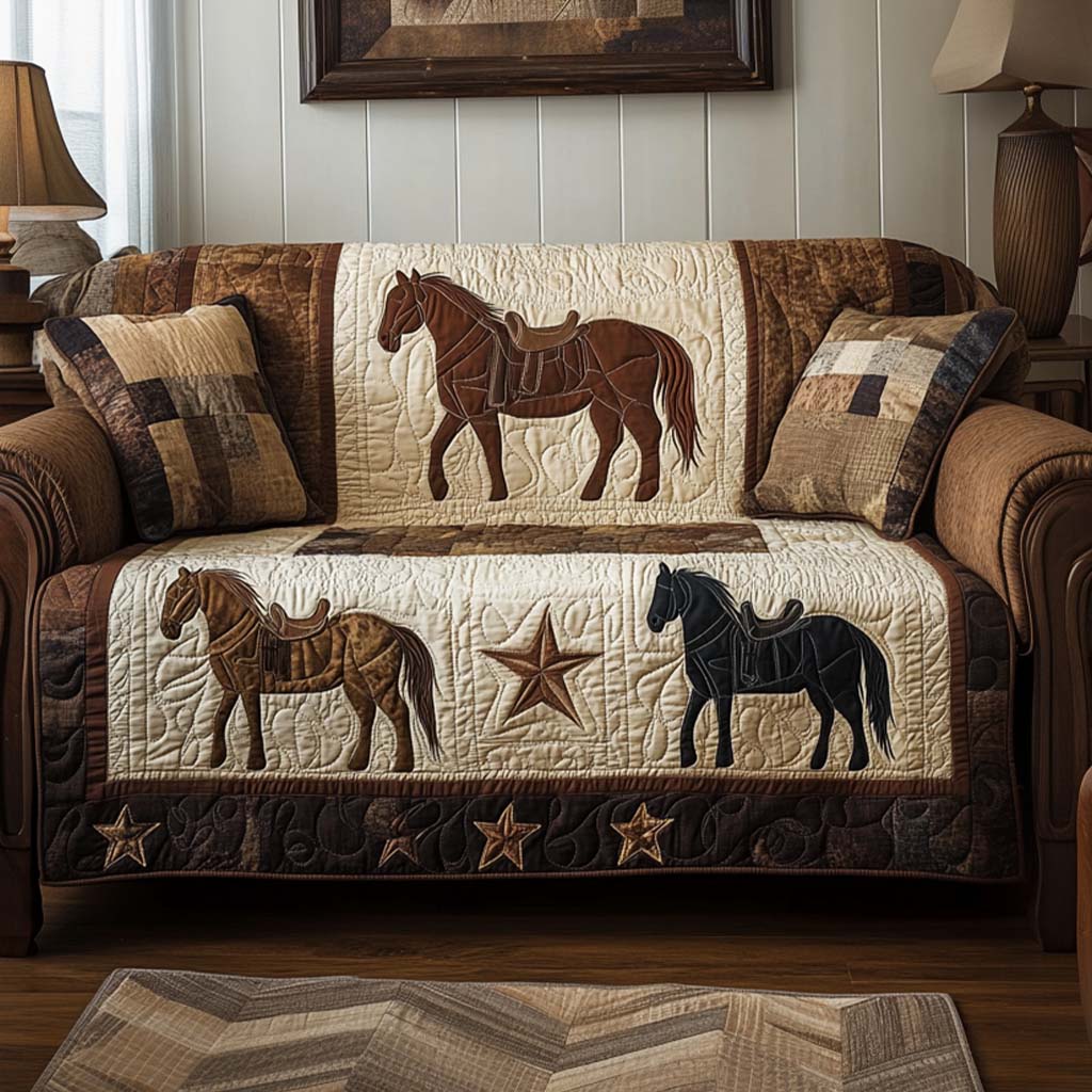 Marleigh - Quilted Sofa Cover in Rodeo Style