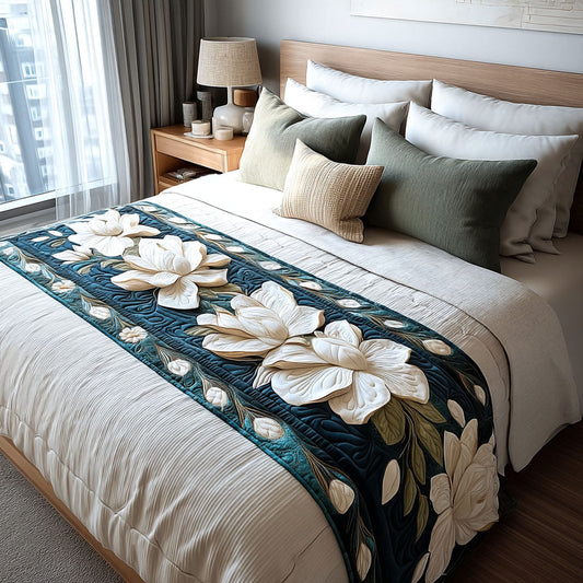 Marlow - Quilted Bed Runner - Midnight Magnolia