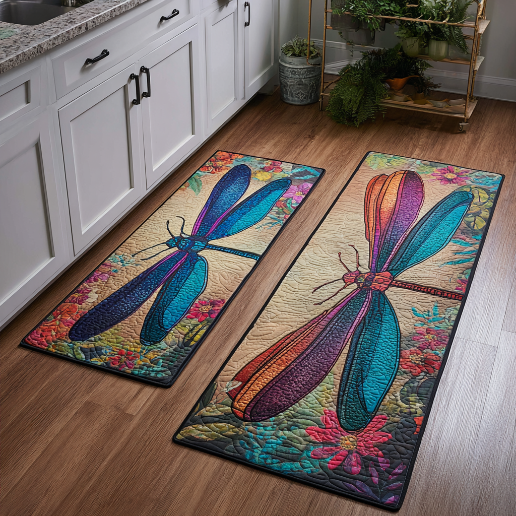 Mavis - 2-Piece Kitchen Mat Set - Dragonfly