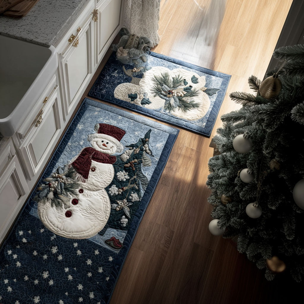 Maya - 2-Piece Kitchen Mat Set - Snowman