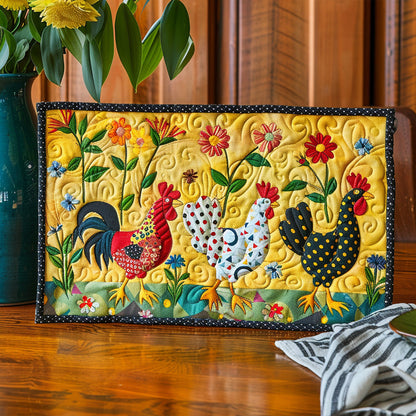 Mckenzie - Quilted Placemat - Bright Chicken Meadow