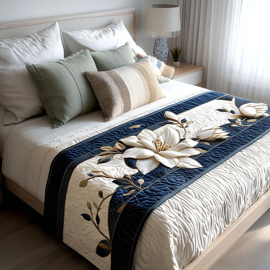 Melina - Quilted Bed Runner - Magnolia Aura