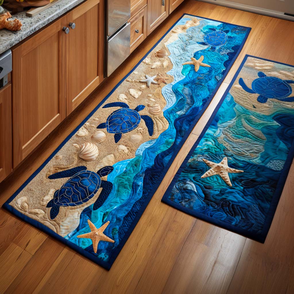 Mercedes - 2-Piece Kitchen Mat Set - Elegant Ocean Vibes