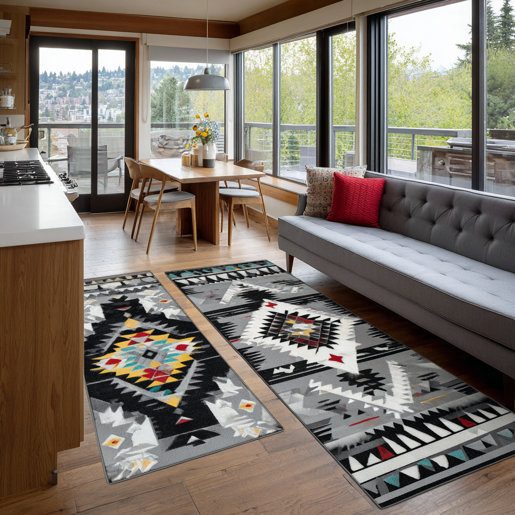 Michaela - 2-Piece Kitchen Mat Set - Warm Natural Tones