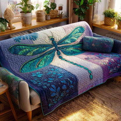 Margaretha - Quilted Sofa Cover Dragonflies