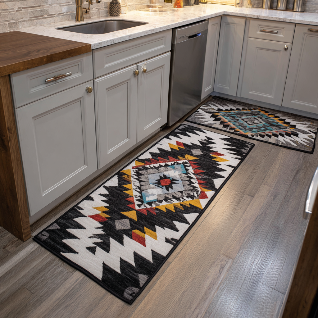 Milana - 2-Piece Kitchen Mat Set - Warm Autumn Hues