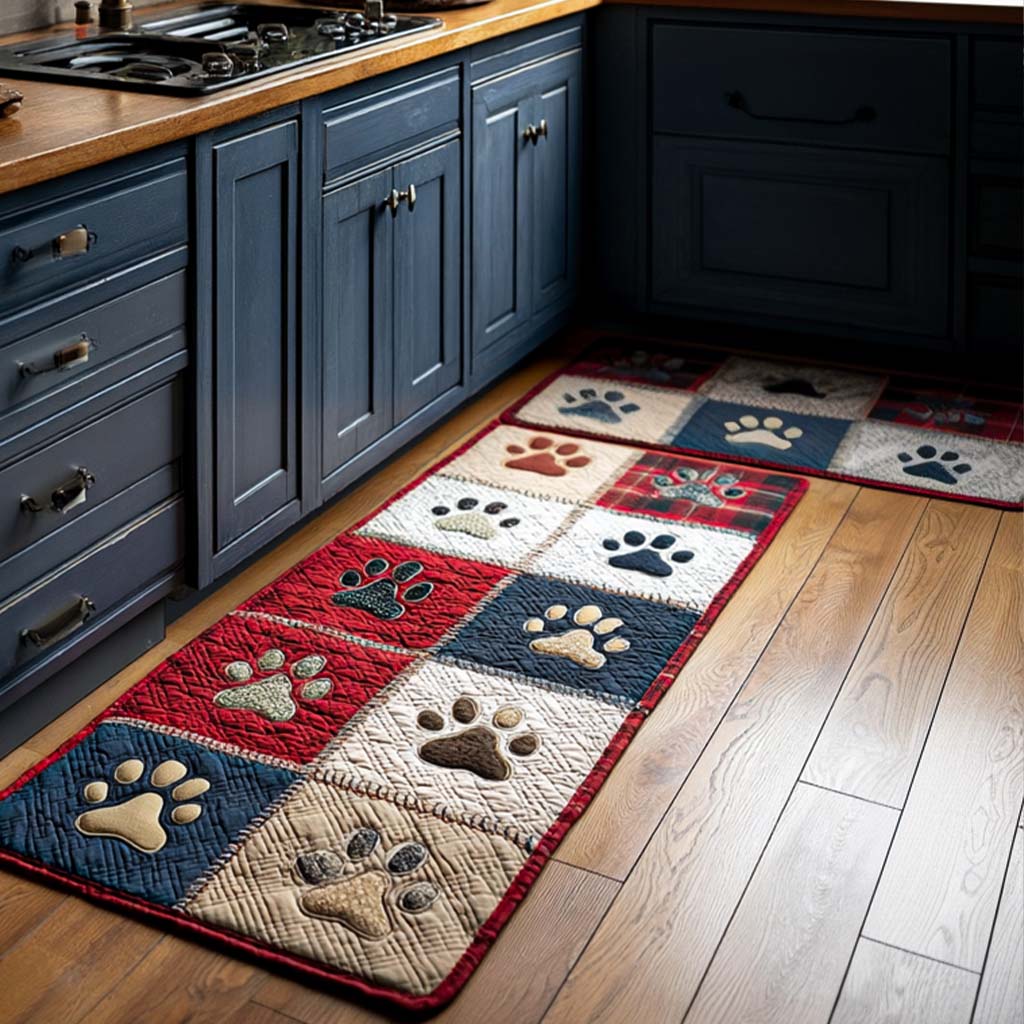 Miya - 2-Piece Kitchen Mat Set - Paw Prints