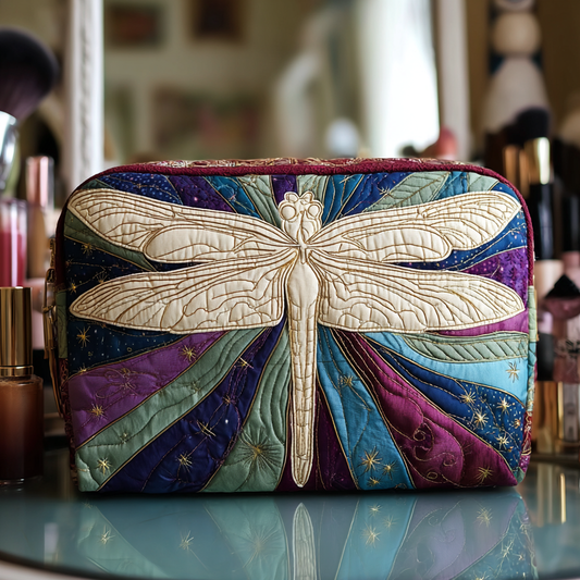 Floor - Quilted Toiletry Bag - Mysterious Dragonfly
