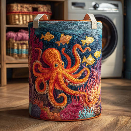Quilted Laundry Basket - Mystical Octopus