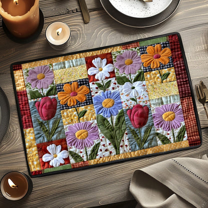 Sara - Quilted Placemat - Leaf Pattern