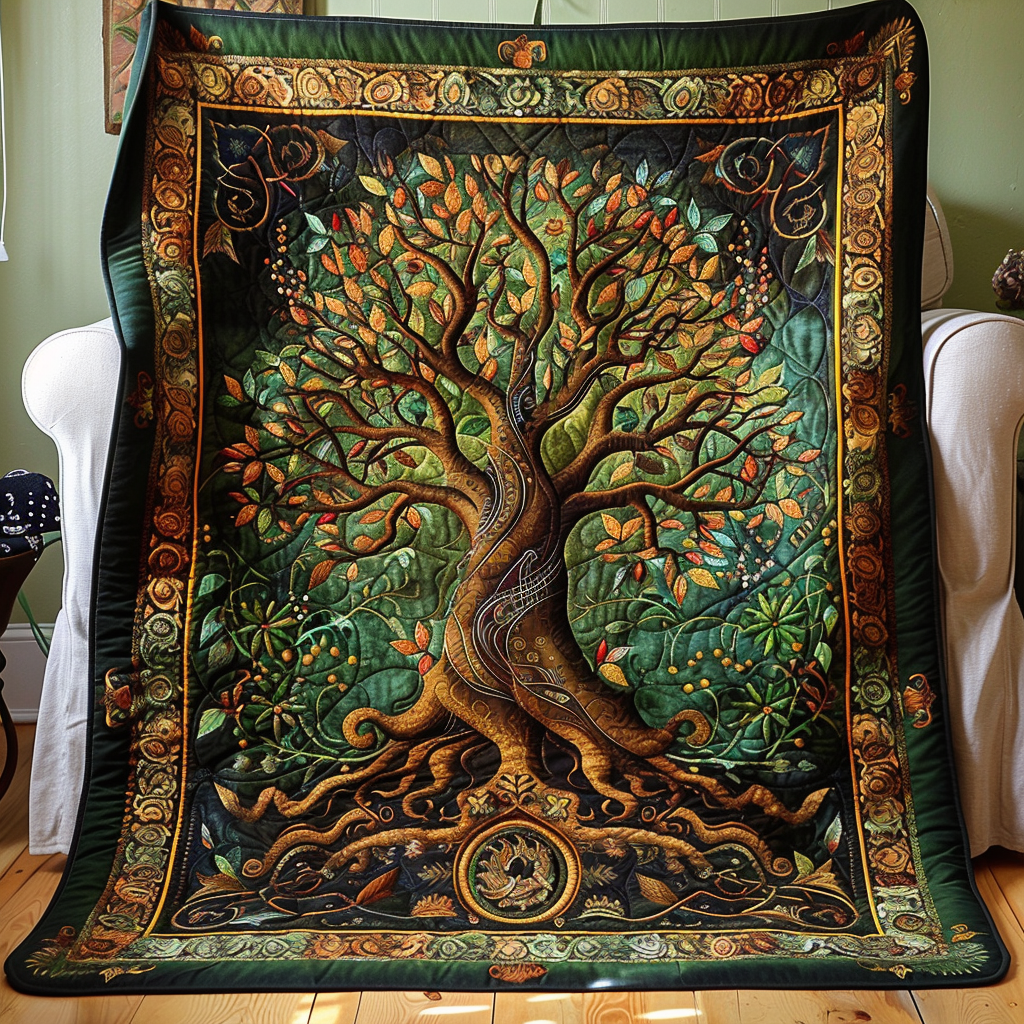 Nadia - Quilted Blanket - Celtic Tree of Life