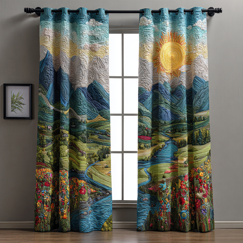 Nataleigh - Quilted Curtains - Morning Glow