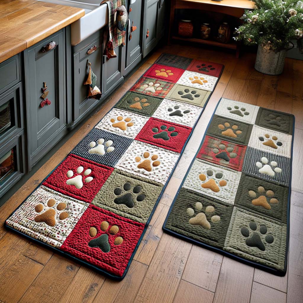Nataly - 2-Piece Kitchen Mat Set - Paw Prints