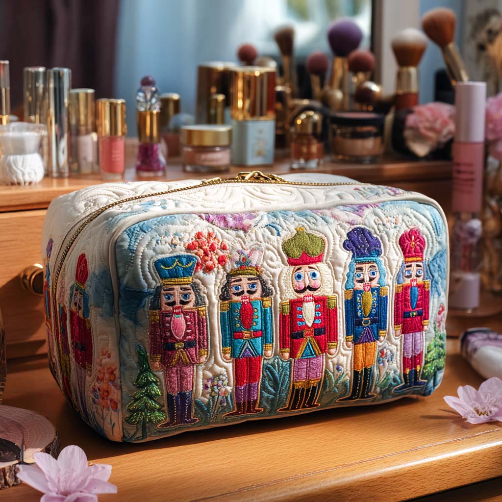 Marit - Quilted Toiletry Bag - Christmas Nutcracker