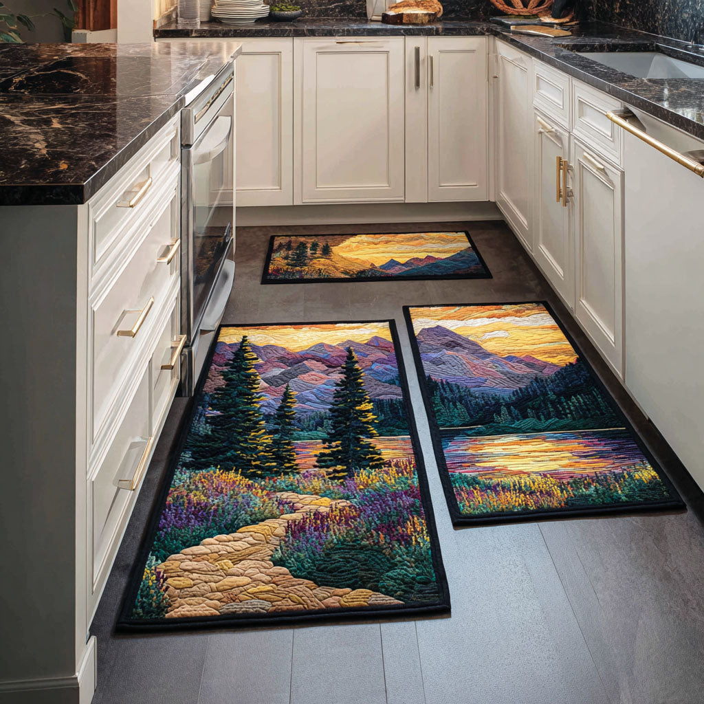 Nyla - 2-Piece Kitchen Mat Set - Forest Plaid