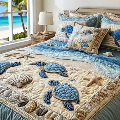 3-Piece Quilt Set - Ocean Waves