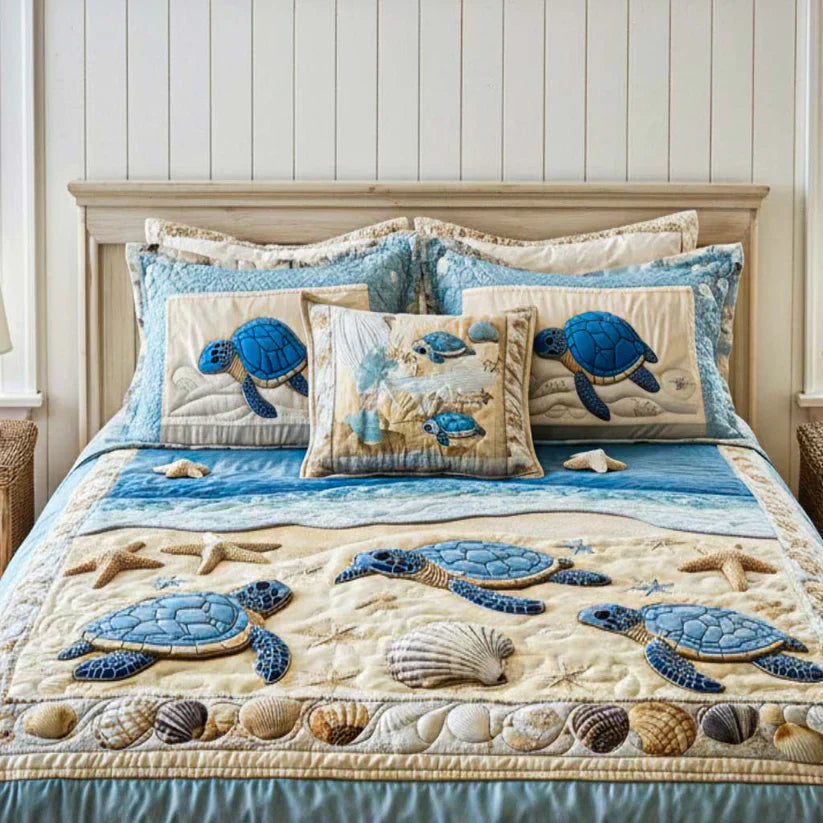 3-Piece Quilt Set - Ocean Waves
