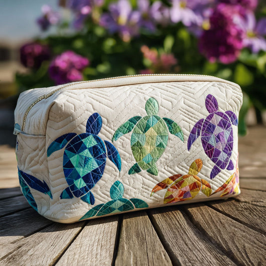 Meike - Quilted Toiletry Bag - Maritime Waves